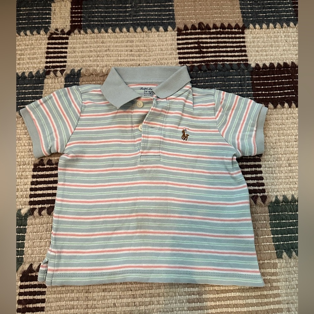 Ralph Lauren Baby/Toddler Polo in Pastel Stripes